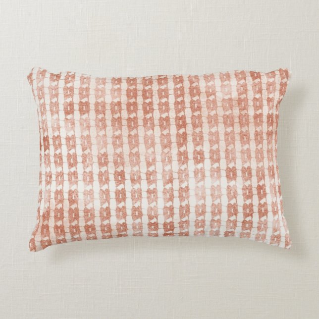 Elegant, Rose Gold Checkered Pattern Prydnadskudde (Framsidan)