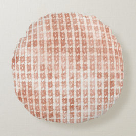 Elegant, Rose Gold Checkered Pattern Rund Kudde