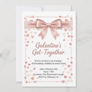 Elegant Rose Gold Galentine's Day Invitation Templ Inbjudningar