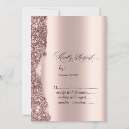 Elegant Rose Gold Glitter Script Inbjudningar