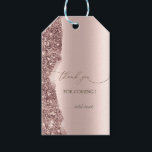 Elegant Rose Gold Glitter Script  Presentetikett<br><div class="desc">Elegant chic rose gold glitter border on a rose gold background. Select the "customize" button to change the font style,  color,  and size.</div>