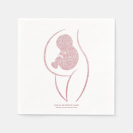 Elegant Rose Gold Minimalist Mother and Baby Pappersservett