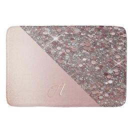 Elegant Rose Gold Monogram Badrumsmatta