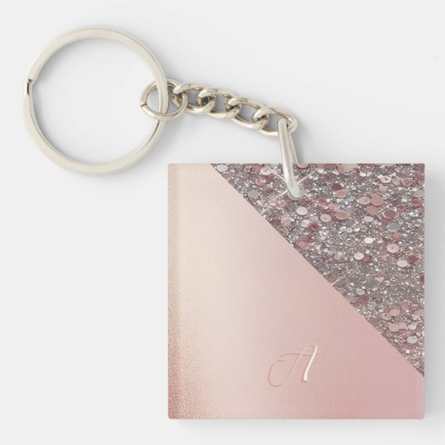 Elegant Rose Gold Monogram Button (Framsidan)