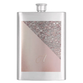 Elegant Rose Gold Monogram Classic Flask Fickplunta