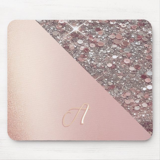 Elegant Rose Gold Monogram Musmatta (Framsidan)