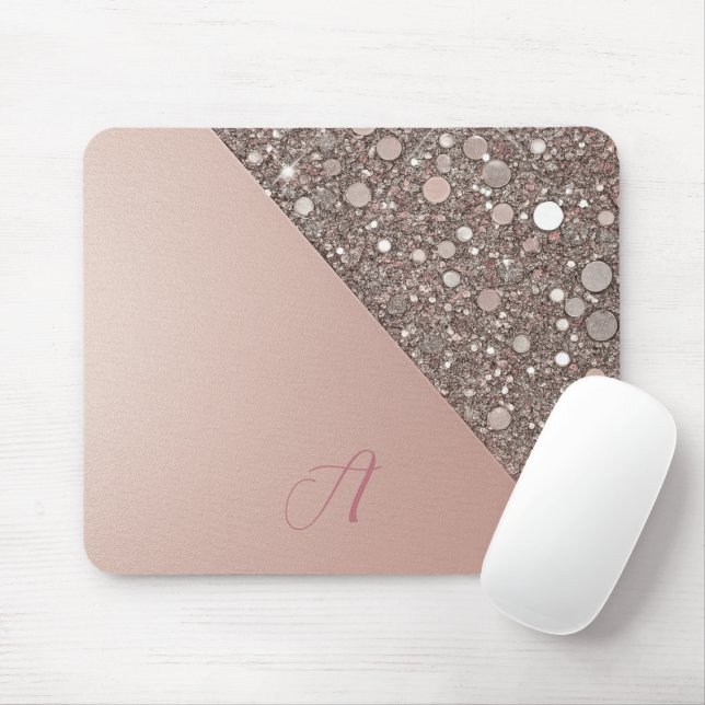 Elegant Rose Gold Monogram Planner Musmatta (Med mus)