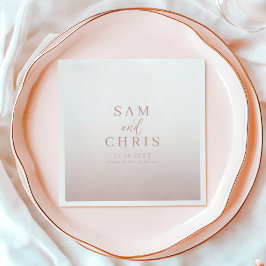 Elegant Rose Gold monogram Wedding Pappersservett