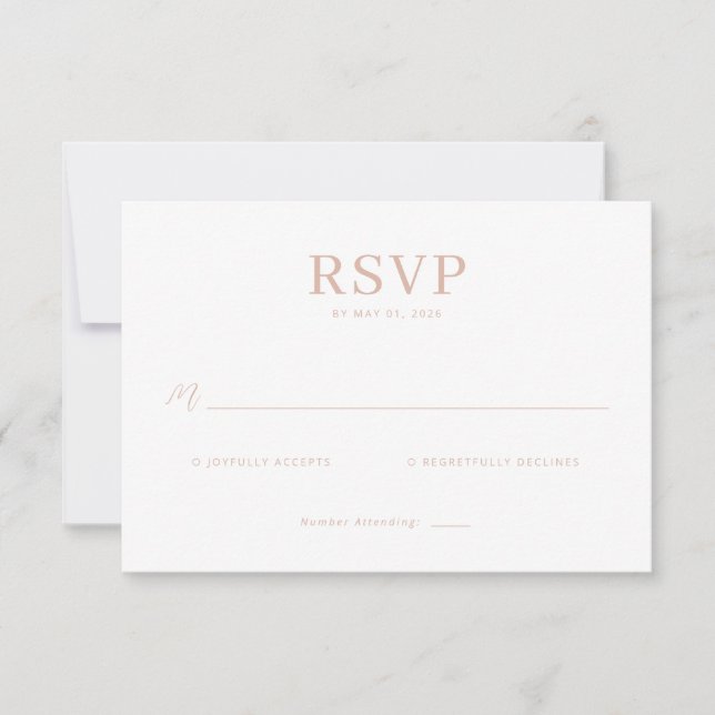 Elegant Rose Gold RSVP Card OSA Kort (Framsida)