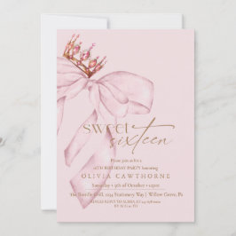 Elegant Rose Gold Sweet Sixteen Birthday Party Inbjudningar