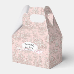 Elegant Rose Gold Toile de Jouy Monogrampresent Presentaskar