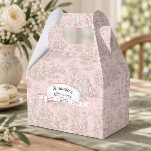 Elegant Rose Gold Toile de Jouy Monogrampresent Presentaskar