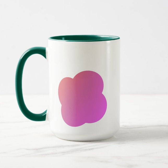 Elegant Rose Pink Floral with Green Interior Mugg (Vänster)