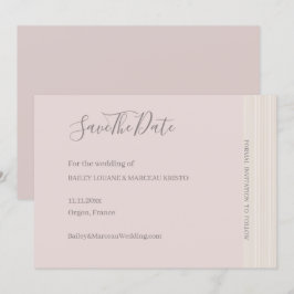 Elegant rosé trästruktur Spara datum bröllop Inbjudningar