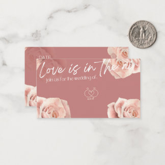 Elegant Rose Wedding invitation-Love is in the Air Anteckningskort