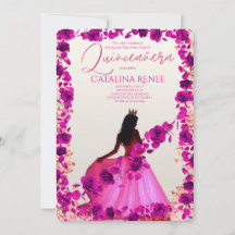 Elegant roséblommig Quinceañera
