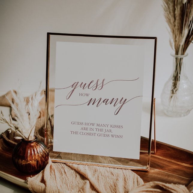 Elegant RoseGold Calligraphy gissar hur många Kiss Poster (Skapare uppladdad)