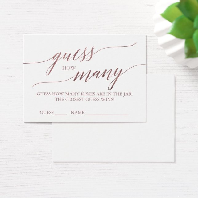 Elegant RoseGold Calligraphy gissar hur många Kiss Visitkort (Skivbord)