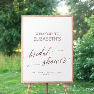 Elegant RoseGold Calligraphy-Möhippa Välkommen Poster