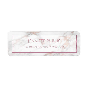Elegant Rosegold Marble Guld Modern-mall Returadress Etikett