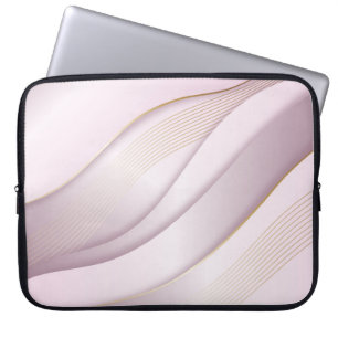 Elegant Rosegold Vågigt Linjer Struktur Laptop Fodral