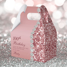 Elegant roséguld 100-årsfirande presentaskar