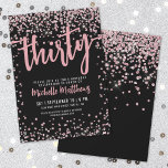 Elegant Roséguld 30-årsdag Inbjudningar<br><div class="desc">Vi presenterar en chic och festlig 30-års födelsedagsinbjudan, perfekt för att markera denna speciella milstolpe med stil. Den eleganta designen har en blandning av silverglittrande konfetti som ger en touch av kul och festlighet. Överst visas "Trettio" framträdande i fet kalligrafi, som sätter tonen för en oförglömlig fest. Texten kombinerar skrivstil...</div>