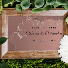 Elegant roséguld bröllop Save the Date Meddelande Vykort