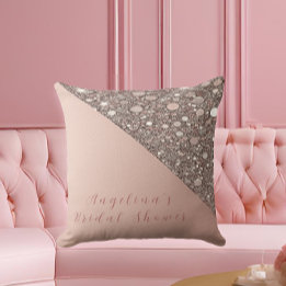 Elegant roséguld bröllopsdusch kudde