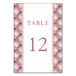 Elegant roséguld diamant tuffsat bröllop bordsnummer