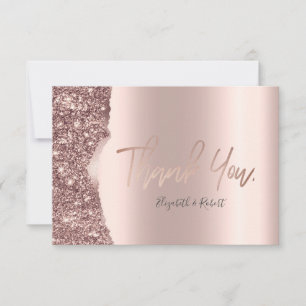 Elegant roséguld glitterdropp Tackkort Tack Kort