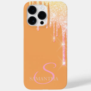 Elegant roséguld glitterdroppar orange