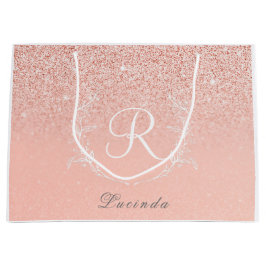 Elegant roséguld glittermonogram