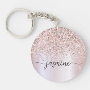 Elegant roséguld glittermonogram namn skrift