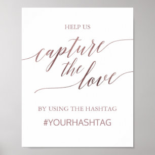 Elegant roséguld kalligrafi fångar kärleken poster
