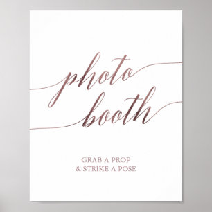 Elegant roséguld kalligrafi fotobox skylt