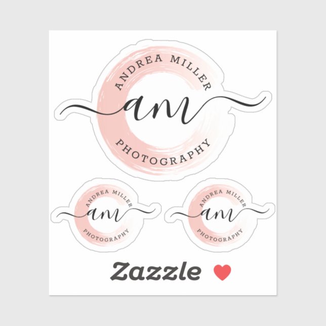 Elegant roséguld målning svajande logotyp dekal (Ark)