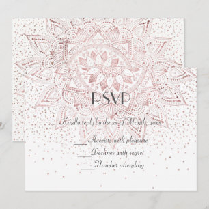 Elegant roséguld mandala konfettillbehör för bröll inbjudningar