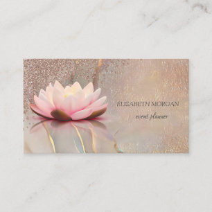 Elegant roséguld med diamanter och opal lotus visitkort