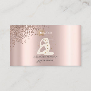 Elegant roséguld med diamanter yogatjej siluett visitkort
