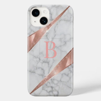 Elegant roséguld metallisk geometrisk vit marmor