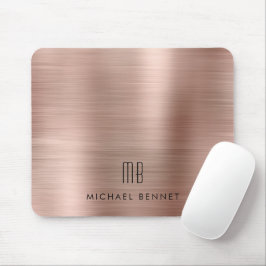 Elegant roséguld metallisk monogramnamn musmatta