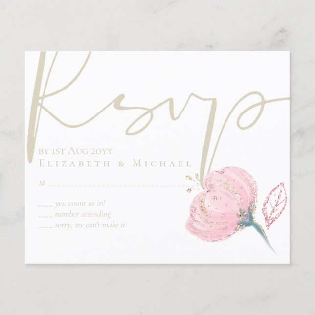 Elegant roséguld modern weddingglitter (Framsida)