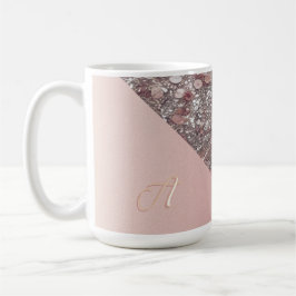 Elegant roséguld monogram kaffemugg