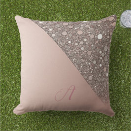 Elegant roséguld monogram kudde