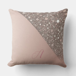 Elegant roséguld monogram kudde