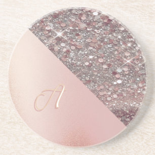 Elegant roséguld monogram underlägg