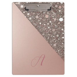Elegant roséguld monogramklippbräda