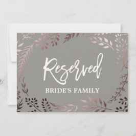 Elegant roséguld och grå bröllops "Reserverad" sky Inbjudningar