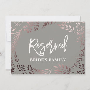 Elegant roséguld och grå bröllops "Reserverad" sky Inbjudningar